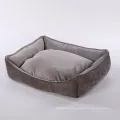 Black Unfolded Super Soft Cover Bolster Dog Bed